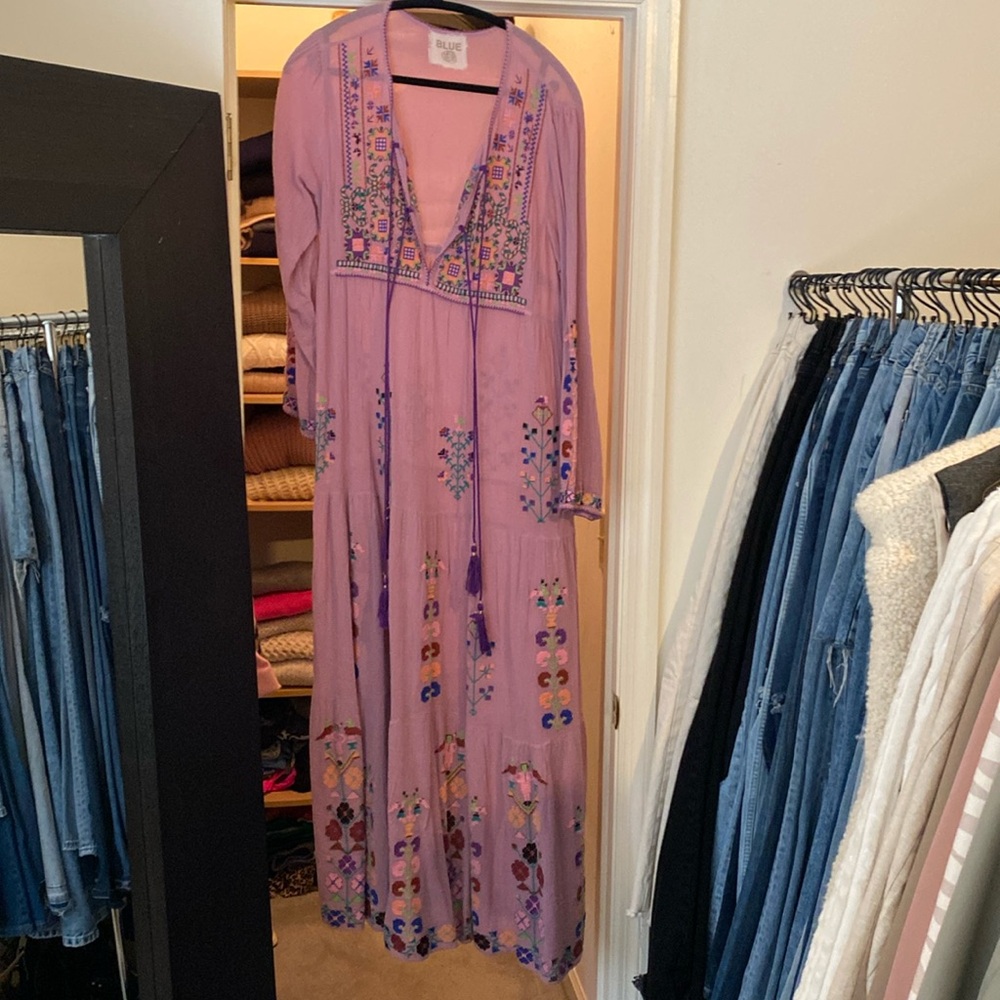 Stunning embroidered boho dress by Blue. RARE!!